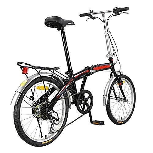 Folding Bike : WuZhong F Folding Bike Bicycle High Carbon Steel Frame Male and Female Students Commuting Bicycle Bow Back 20 Inch 7 Shifting