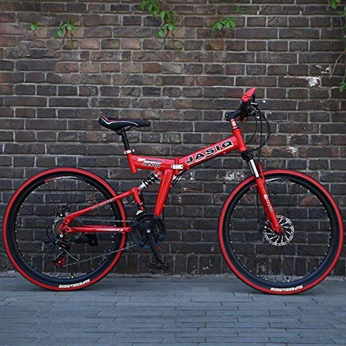 Folding Bike : WZB Folding Mountain Bike with 26" Super Lightweight Magnesium Alloy, Premium Full Suspension and Shimano 21 Speed Gear, 14, 26