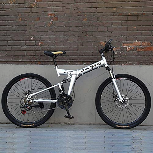 Folding Bike : WZB Folding Mountain Bike with 26" Super Lightweight Magnesium Alloy, Premium Full Suspension and Shimano 21 Speed Gear, 15, 24