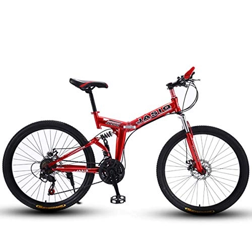 Folding Bike : WZB Folding Mountain Bike with 26" Super Lightweight Magnesium Alloy, Premium Full Suspension and Shimano 21 Speed Gear, 3, 24