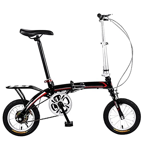 Folding Bike : WZHSDKL Mountain Bike Folding Bike Black 12 Inches Dustproof Wear-resistant Tires Bicycl Low Friction, Effortless Riding, Breathable And Smooth Soft Cushion