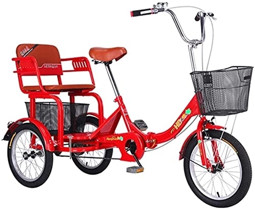Folding Bike : XBR AdjustableAdult 3 Wheel Tricycle - Trike Cruiser Bike, Folding Trike Adult Tricycle Seniors 3 Wheel Bike 16 Inch Three-Wheeled Bicycle with Large Shopping Basket Exercise Pedal Men Women