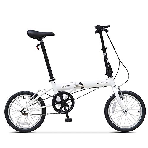 Folding Bike : XIAOFEI Folding Bicycle Bike High Carbon Steel Single Speed 16 Inch Urban Cycling Commuter Boys And Girls Adult Bike, White