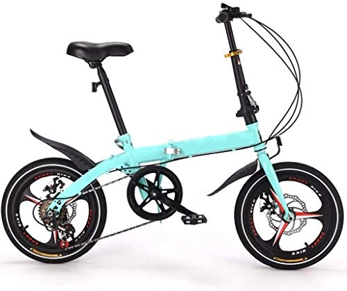 Folding Bike : XIN 16in Folding Bike Mountain Bicycle Adult Student Double Disc Brake Cycling Single Speed Portable Folding Bike for Men Women Lightweight Folding Casual Damping Bicycle (Color : A3)