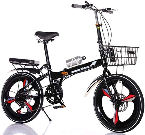 Folding Bike : XIN 20in Folding Bike 6 Speed Mountain Bicycle Adult Student Outdoors Sport Cycling Ultra-Light Portable Foldable Bike for Men Women Lightweight Folding Casual Damping Bicycle (Color : A)