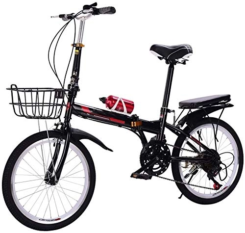 Folding Bike : XIN 20in Folding Bike Mountain Bicycle Cruiser 6 Speed Adult Student Outdoors Sport Cycling Portable Foldable Bike for Men Women Lightweight Folding Casual Damping Bicycle (Color : A)