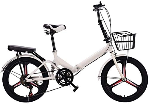 Folding Bike : XIN Folding Bike 20in Mountain Bicycle Cruiser 7 Speed Adult Student Outdoors Sport Cycling Ultra-light Portable Foldable Bike for Men Women Lightweight Folding Casual Damping Bicycle (Color : White)