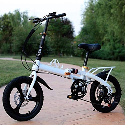 Folding Bike : XIN Folding Bike Bicycle Lightweight Single Speed Adult Student Outdoors Sport Cycling 16 / 20in High Carbon Steel Ultra-Light Portable Foldable Bike for Men Women Folding Casual Damping Bicycle