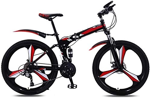 Folding Bike : XIN Folding Bike Mountain Bicycle Cruiser 21 Speed Dual Disc Brakes Adult Student Outdoors Sport Cycling High Carbon Steel Portable Foldable Bike for Men Women Lightweight Damping Bicycle
