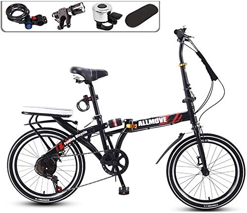 Folding Bike : XIN Folding Mountain Bike Bicycle 16 / 20in Adult Student Cycling Carbon Steel Ultra-light Portable Folding Bike for Men Women Lightweight Folding Casual Damping Bicycle (Color : B2, Size : 20in)