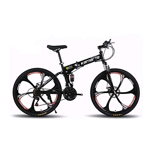Folding Bike : XINGXINGNS 26" Folding Bicycle, 27 Speed Folding Mountain Bicycle Durable high-carbon steel thickened frame Great for City Riding and Commuting, 26inch27speed