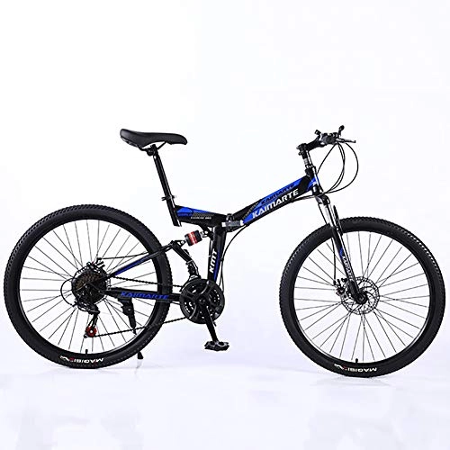 Folding Bike : XINGXINGNS Foldable Mountain Bike Double Disc Brake High Carbon Steel Shock Absorption Frame 21 Speed 26 inch Sports Leisure Men and Women Bicycle, 24inch21speed