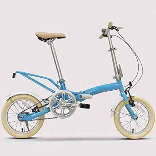 Folding Bike : XINHUI Mini Folding Bikes, 14 Inch Adults Single Speed Foldable Bicycle, Lightweight Portable Super Urban Commuter Bicycle