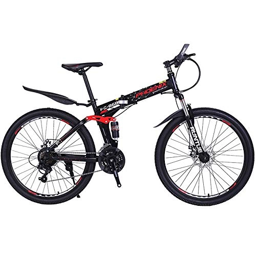 Folding Bike : XIXIA X Bicycle Folding Mountain Bike Male Speed Off-Road Racing Youth Student Female Adult Bicycle 26 Inches