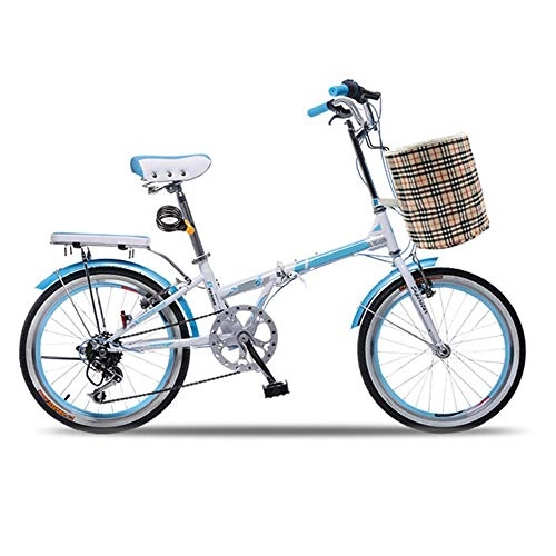 Folding Bike : XIXIA X Folding Bicycle Portable High Carbon Steel Frame Student Children Men and Women 20 Inch 7 Speed