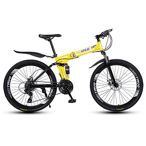 Folding Bike : XUDAN Mountain Bike, 21 / 24 / 27 / 30-Speed Dual-Disc Brakes, Sensitive Variable Speed Folding, Shock Absorption, Thicker Tires, Convenient For Adults Off-Road, 24 / 26 Inches