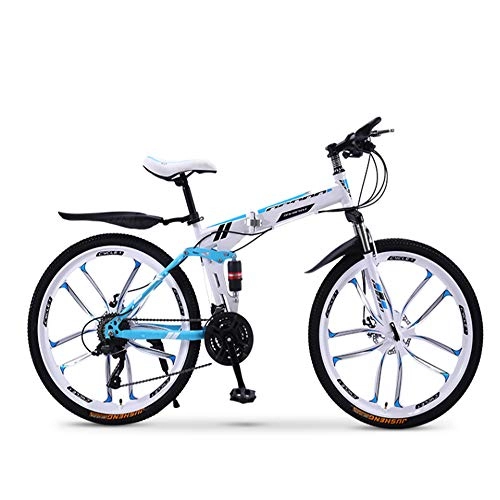 Folding Bike : XWDQ Folding Mountain Bike Bicycle 20 / 24 / 26 Inch Male And Female Students Variable Speed Double Shock Absorption Adult, 20inch, 30speed
