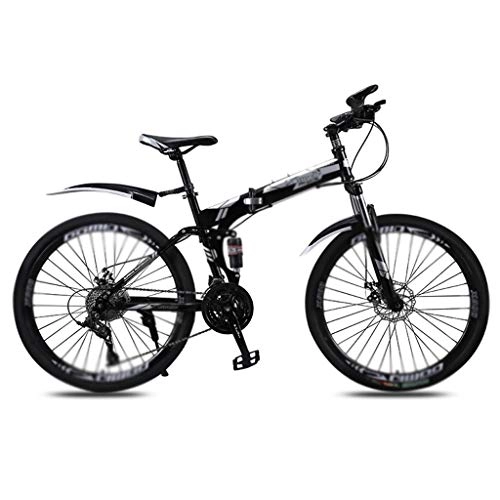 Folding Bike : Xywh Folding mountain bike bicycle male and female adult variable speed double shock absorption foldable ultralight portable off-road bicycle bicycle (Color : 27 speed, Size : 2-24in)