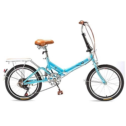 Folding Bike : YANGSANJIN Folding Bike for Adults Men and Women 6 Speed Lightweight Mini Folding Bike with V Brake