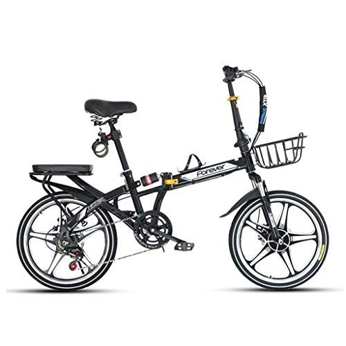 Folding Bike : YHNMK Folding Bike 20 Inch 7 Speed, Lightweight Folding Mountain Bike, Shock-absorbing Dual Disc Brake, Adult Student Road Mountain Bike Folding