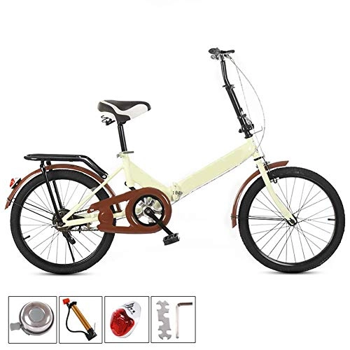 Folding Bike : YOUSR 20" Foldable Bicycle, Children's Bicycle, Double Brake Non-Slip, with Rear Seat, Suitable for Child 1Gray