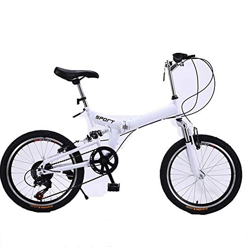 Folding Bike : YOUSR 20-inch Folding Bike - Adult Folding Bike - Free Installation Folding Bike Mountain Bike Adult Car White