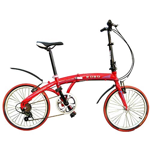 Folding Bike : YOUSR Folding Variable Speed Bicycle-Folding Car 20 Inch V Brake Speed Bicycle Male and Female Children Bicycle Mini Folding Bicycle Red
