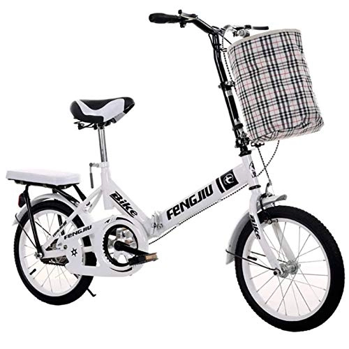 Folding Bike : YSHUAI 20 Inch Shock Absorption Folding Bike Unisex Ultralight Portable Folding Bike, Male And Female Student Ultralight Folding Bike Light And Stable, White