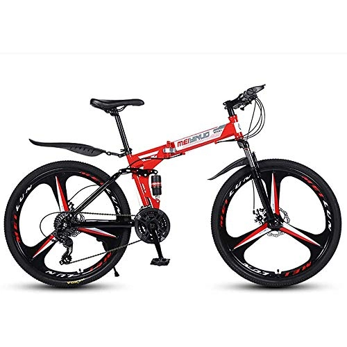 Folding Bike : YSHUAI 26 Inch Folding Racing Bikes Folding Bike Leisure Folding Bikes Bicycle Folding Bike Full Suspension Fat Tire Mountain Bike, Speed Bike Adult City Bikes, A, 24Speed