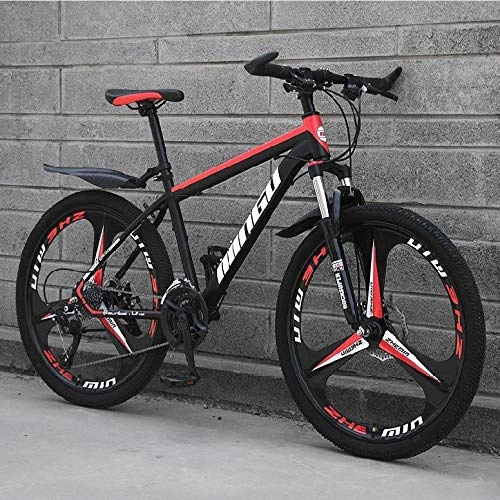 Folding Bike : YUANP 26Inch Adult Mountain Bike, Mountain Trail Bike High Carbon Steel Folding Outroad Bicycles, Bicycle Full, B-24in