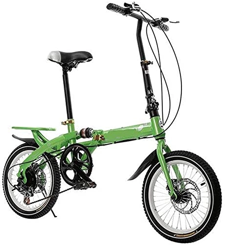 Folding Bike : YUNLILI Multi-purpose PING Kids' Bikes Children's Folding Bike 16-inch Student Folding Bicycle Girl 6-12 Year Old Bicycle Outdoor Suitable for children Orange (Color : Green)