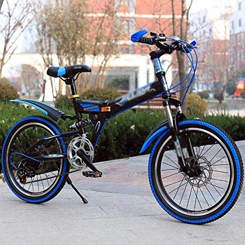 Folding Bike : YWSZJ Folding Bicycle, 18 Inch Children'S Variable Speed Mountain Bike, LightWeight Mini Folding Bike (Color : C)