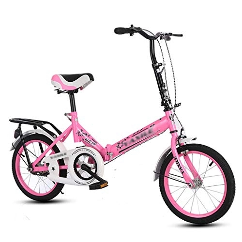 Folding Bike : YYSD Folding Bicycle 20 Inch Single Speed Shock Absorber Bicycle Portable Lightweight Foldable Bike for Student Men Women - 4 Color