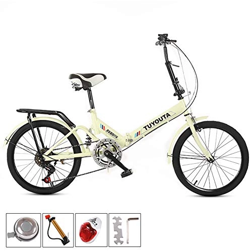 Folding Bike : ZCPDP 20 Inch Foldable Light Speed Bicycle Small Portable Bicycle Adult Student Folding Bike Frame Mountain Bike