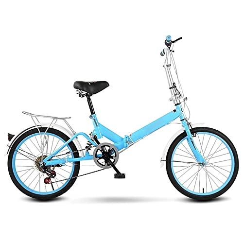 Folding Bike : ZHANGAIGUO 26 Inch Folding Bicycle, Women'S Light Work Adult Ultra Light Variable Speed Portable Adult Small Student Male Bicycle Folding Carrier Bicycle Bike (Color : Blue)