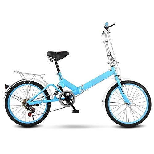 Folding Bike : ZHANGAIGUO Folding Bicycle, 26 Inch Women'S Light Work Adult Ultra Light Variable Speed Portable Adult Small Student Male Bicycle Folding Carrier Bicycle Bike Blue