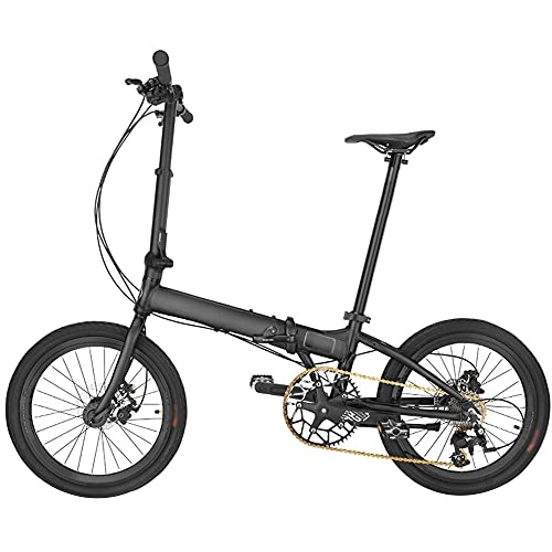 Folding Bike : ZHANGOO 20 Inches Bicycle Black Mountain Bike Folding Bike Anti-skid And Wear Resistant Tires, High Carbon Steel Frame And Comfortable Seat, Suitable For Sports On The Road