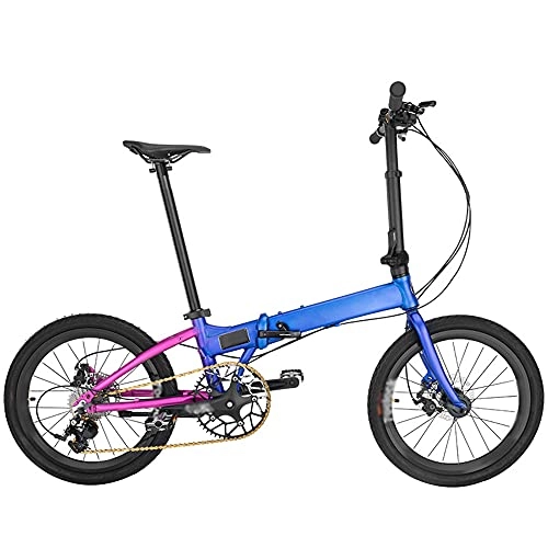 Folding Bike : ZHANGOO 20 Inches Bicycle Mountain Bike Folding Bike Anti-skid And Wear Resistant Tires, High Carbon Steel Frame And Comfortable Seat， Blue Purple
