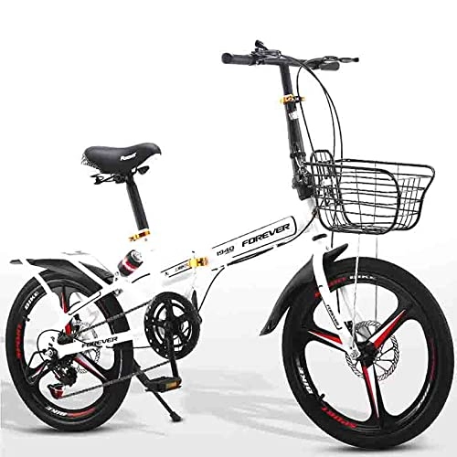 Folding Bike : ZHANGOO Labor-saving Seven-speed Transmission Type Folding Bicycle, 20-inch Tires, 120 Cm Folding Bicycle, Suitable For Urban Travel