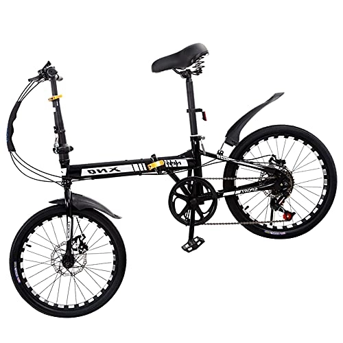 Folding Bike : ZHANGOO Mountain Bicycle Folding Bike 20 Inch, Saddle Retractable Easy To Fold, Small Space Occupation, Ergonomic, Anti-skid Tires Bike