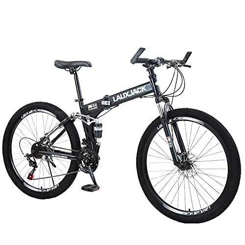 Folding Bike : ZHANGOO Mountain Bicycle Folding Bike Ergonomic Saddle Retractable Easy To Fold, Small Space Occupation, Anti-skid Tires, Comfortable And Beautiful(Size:27 speed)