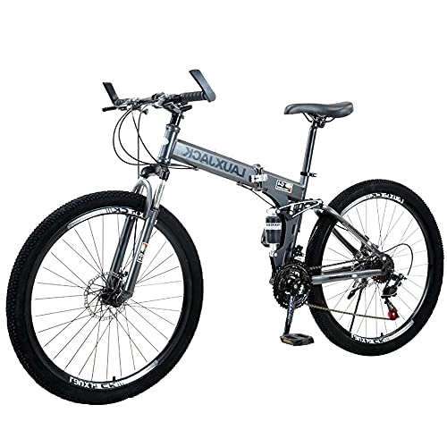 Folding Bike : ZHANGOO Mountain Bike Ergonomic Bicycle, Comfortable And Beautifu, Folding ​easy To Fold, Anti-skid Tires, Suitable For Mountains And Streets, Small Space Occupation(Size:27 speed)
