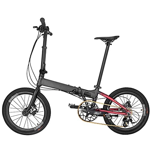 Folding Bike : ZHANGOO Mountain Bike Folding Bicycle Comfortable Seat, Anti-skid And Wear Resistant Tires, High Carbon Steel Frame Black Bike 20 Inches