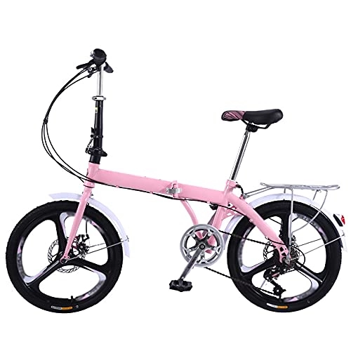 Folding Bike : ZHANGOO Mountain Bike Pink Folding Bike Height And Save Space Better Adjustable Seat For Mountains And Roads O