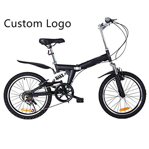 Folding Bike : Zhangxiaowei Folding Bicycle for Children Men And Women Foldable 20 Inch Bike Custom Manufacturer Logo, Black