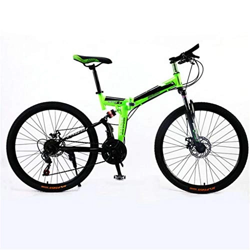 Folding Bike : Zhangxiaowei Mens Mountain Bike, Front Suspension, 21-Speed, 26-Inch Wheels, 17.5-Inch Aluminum Frame, Green, 21 speed