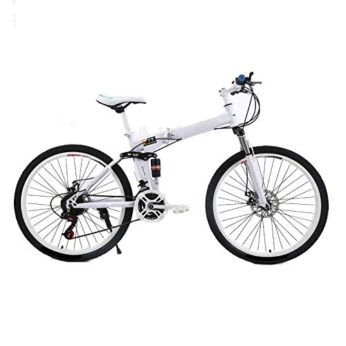 Folding Bike : ZHANGXIAOYU Adult male adolescent students bike speed bike cross-country mountain bike cycling women (Color : White)