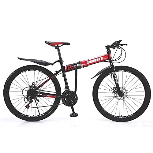 Folding Bike : ZHANGYN A Deformable Foldable Bicycle With 24-speed Semi-alloy Front And Rear Brakes. City Commuter Bicycles Are Unisex And Are Very Convenient To Fold Up. Red Is Essential For City Travel