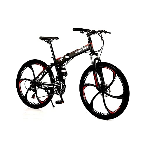 Folding Bike : ZHANGYN Folding Bicycle With Six Blade Wheels And 30-speed Gearbox. Urban Folding Bicycles Are Universal, Very Convenient And Essential For Urban Travel, Red