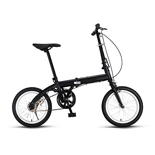 Folding Bike : ZHEDYI 16in Adult Bicycle Light Folding Bike, Single Speed Cruiser Bicycles, Urban Commuter Unisex Office Worker Bikes, Student Riding Bicycle，Bicycle Seats for Comfort (Color : Black, Size : 16in)